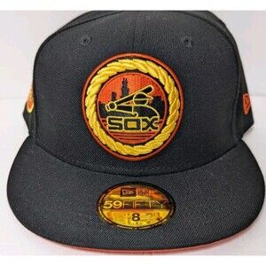 NWT Mens 59fifty New Era Chicago White Sox Trick Or Treat Fitted Cap Black Sz 8